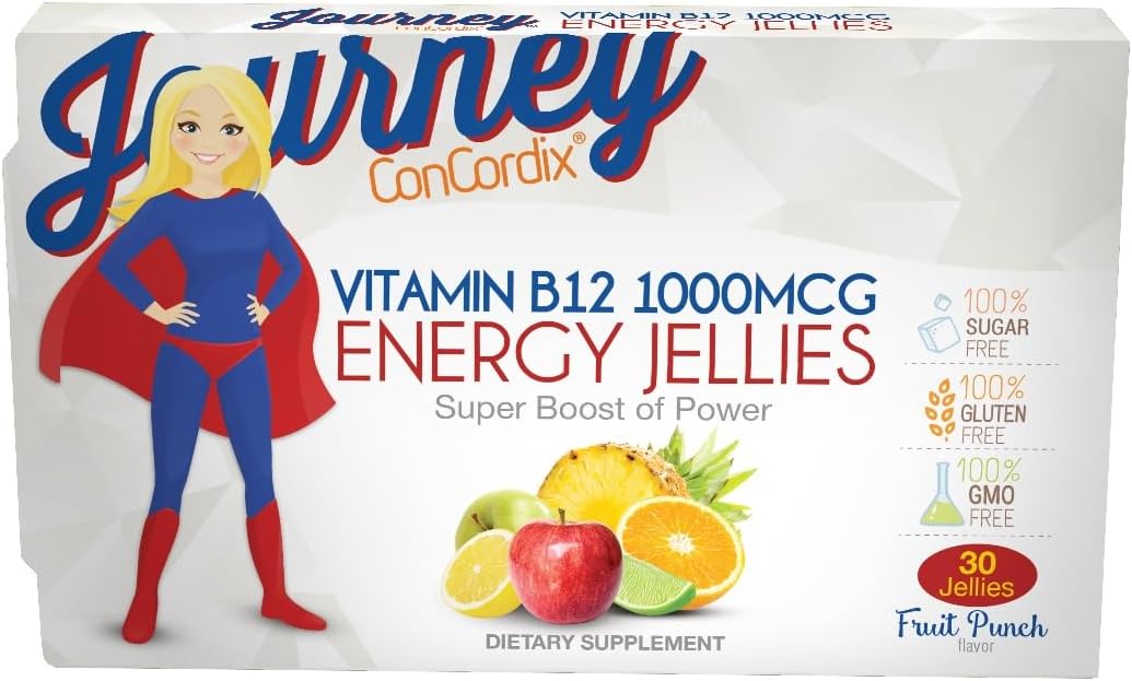 Bariatric Eating Journey 1,000 mcg Vitamin B12 Sugar-Free Energy Jellies Fruit Punch (30 Pack) - görsel 1