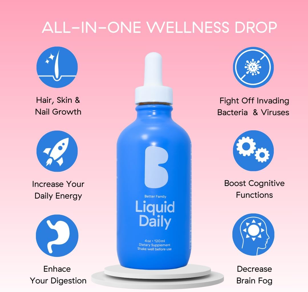 Better Family Liquid Daily Multivitamin - All-in-One Wellness Drop - Methylated Vitamins - 120 ml - görsel 7