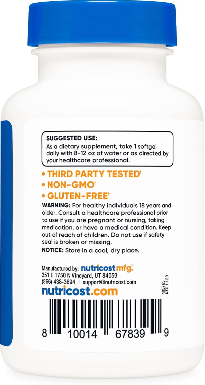 Nutricost Lycopene (20mg) 60 Softgels - Gluten-free, Non-GM - görsel 4