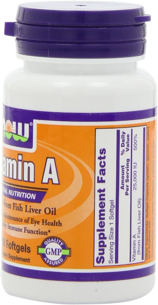 NOW Vitamin A 25,000 IU, 100 Softgels (Pack of 4) - görsel 2