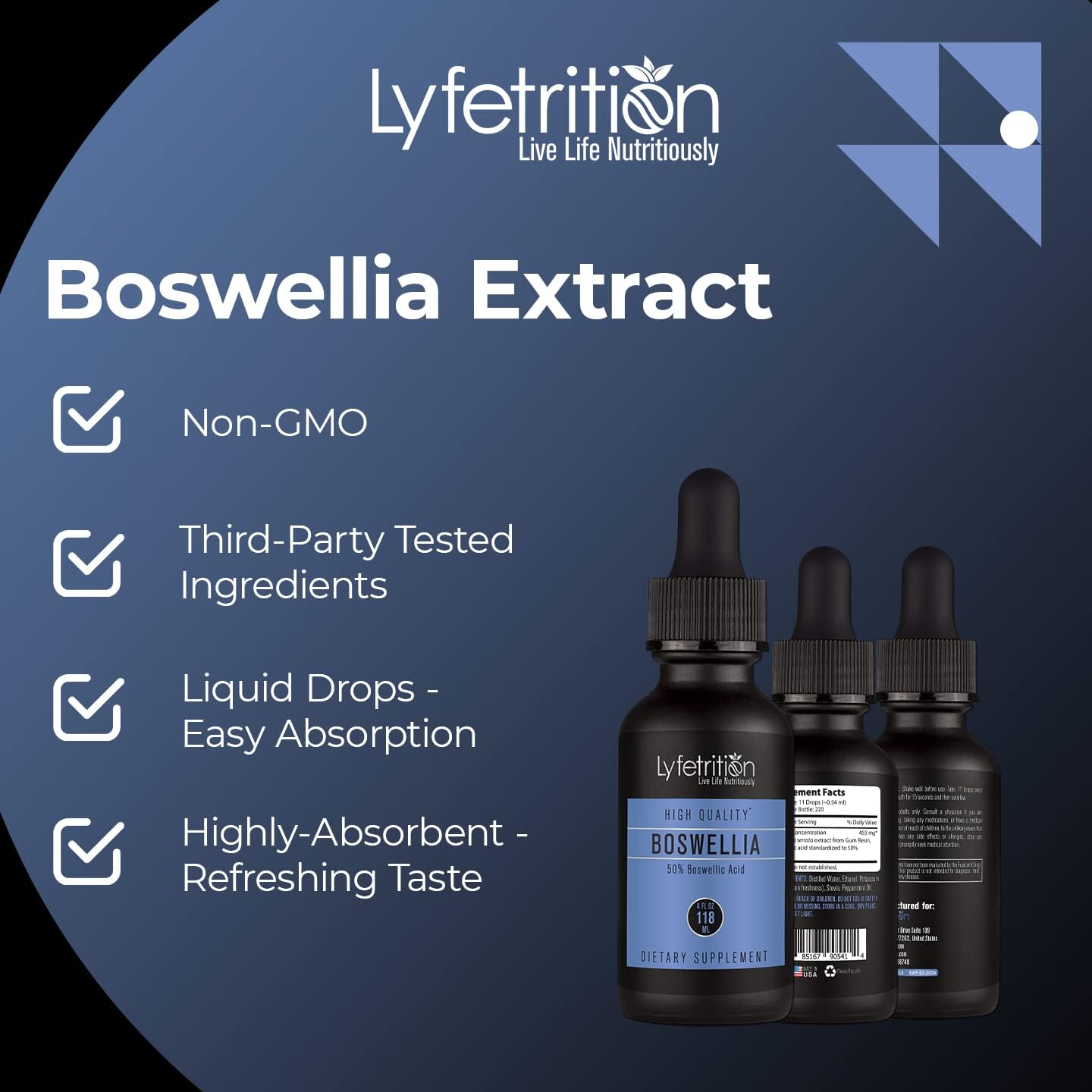 Lyfetrition Boswellia 455 mg Liquid Supplement – 120 ml (220 Servings) - görsel 5