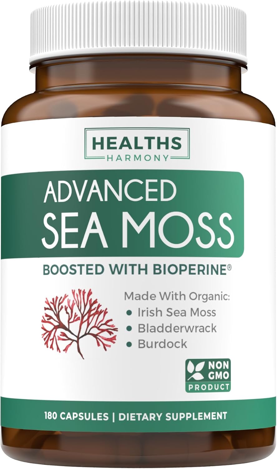 Organic Irish Sea Moss Capsules with Bladderwrack, Burdock Root and Black Pepper Extract – Healths Harmony - görsel 10