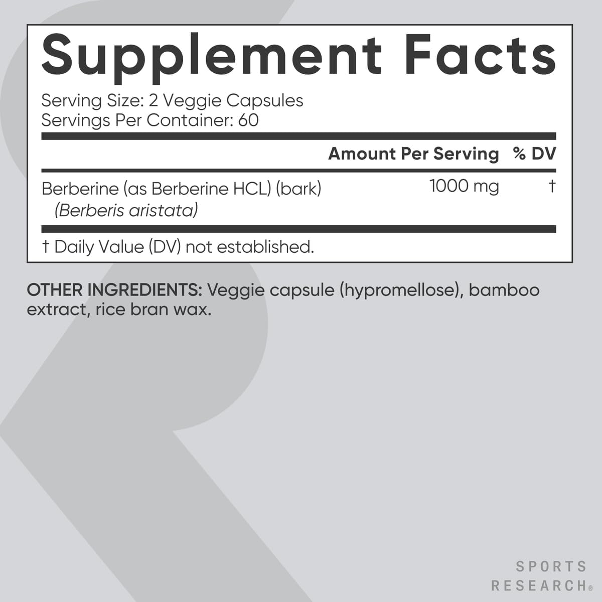 Sports Research Berberine - Herbal Ayurvedic Metabolic Health Support - 1000 mg - 120 Capsules - görsel 5