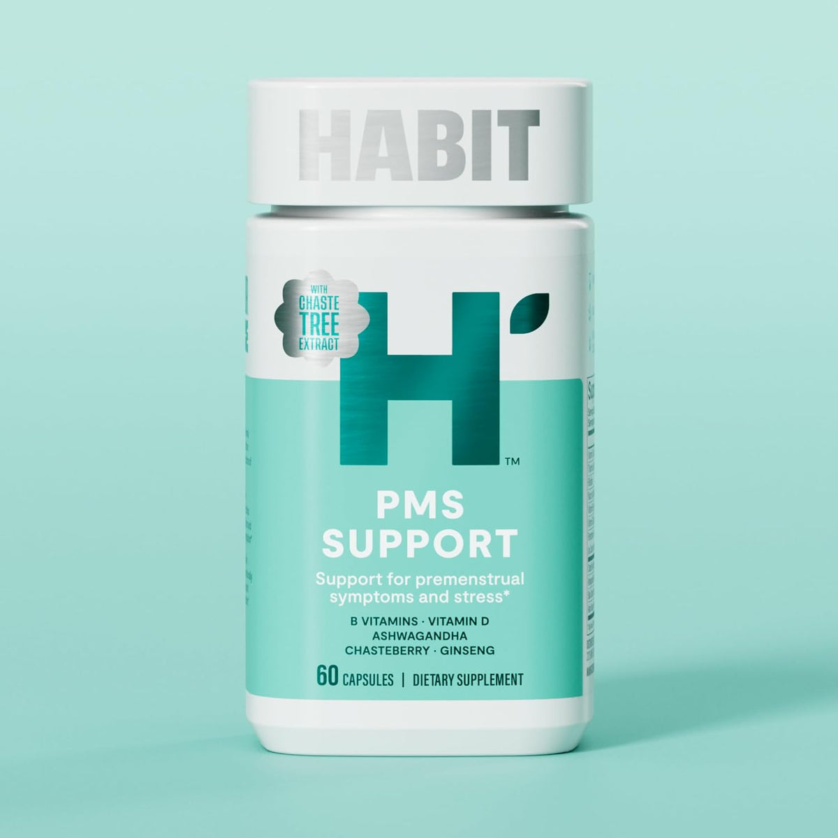 Habit PMS Support Supplement for Women (60 Capsules) – With B Vitamins, Vitamin D, Chasteberry, Ashwagandha, Black Cohosh for Nutritional Support During the Menstrual Cycle. Gluten-free, Non-GMO - görsel 2
