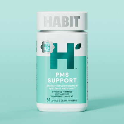 Habit PMS Support Supplement for Women (60 Capsules) – With B Vitamins, Vitamin D, Chasteberry, Ashwagandha, Black Cohosh for Nutritional Support During the Menstrual Cycle. Gluten-free, Non-GMO