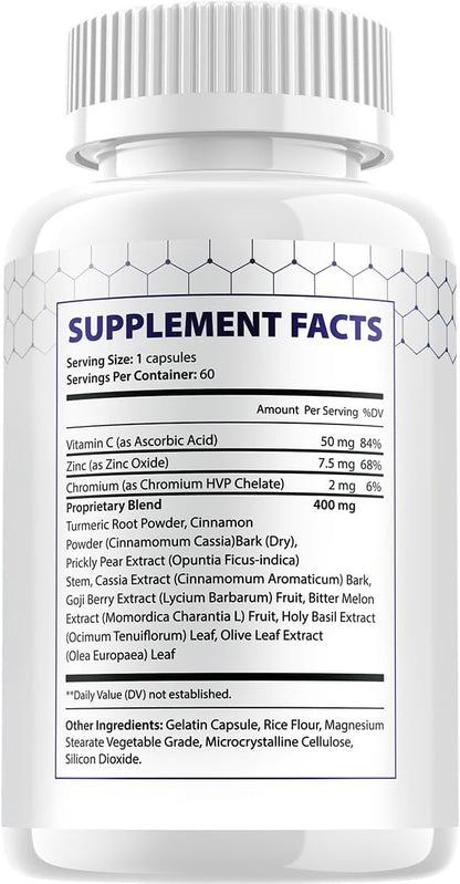 Gluctose Capsules – Advanced Supplement, All-Natural Formula to Maintain Healthy Levels, Maximum Strength Formula (5 Pack - 300 Capsules)