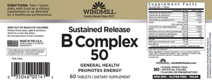 Windmill B-Complex Sustained Release Tablets – 60 Tablets