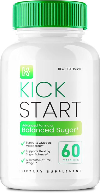 Kick Start Capsules - Blood Sugar Support, Premium Formula for Healthy Circulation & Glucose Balance (60 Capsules)