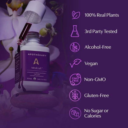 Apothékary Mindcraft – Focus, Cognition & Longevity Herbal Liquid Drops