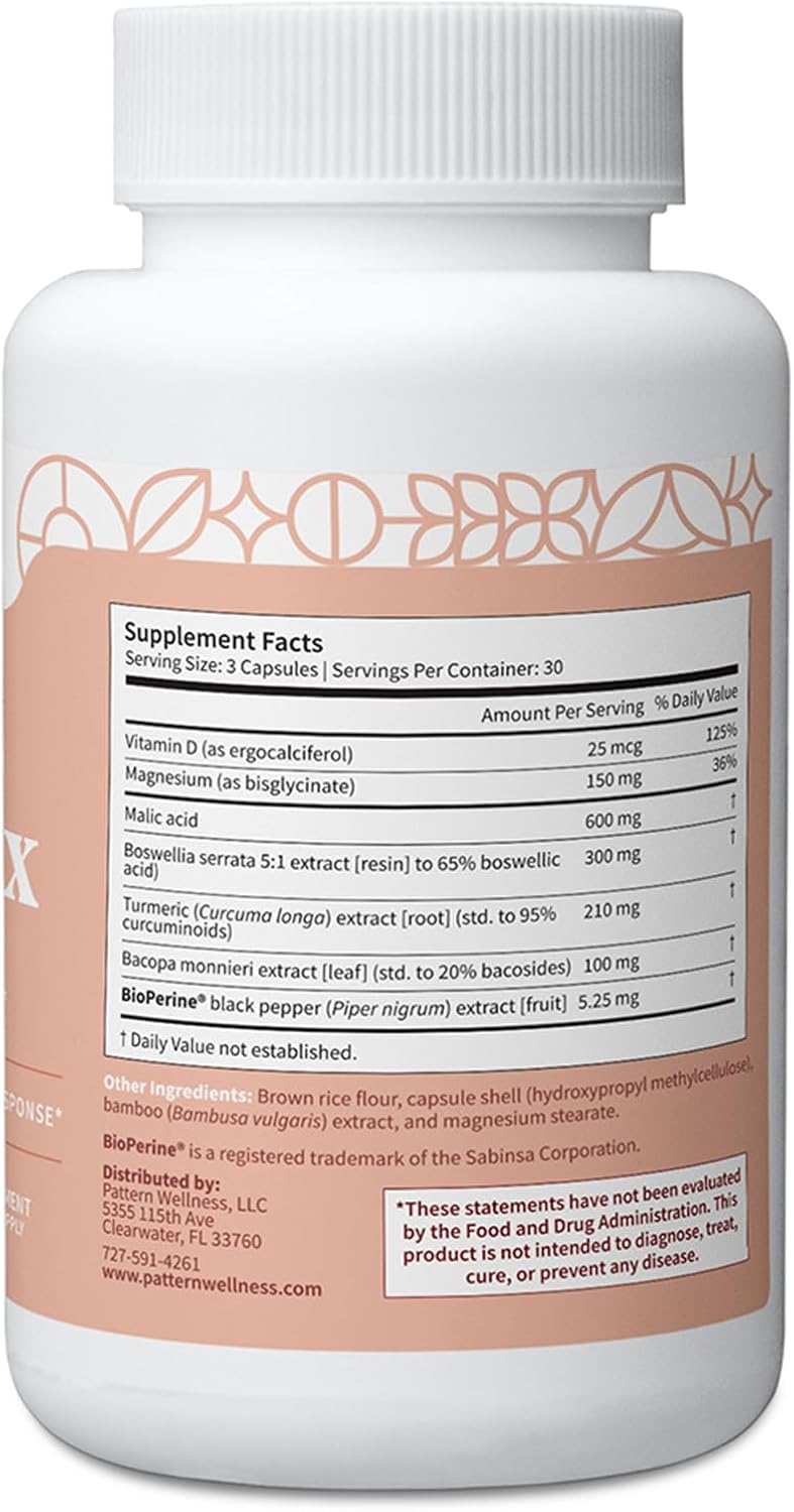 Pattern Wellness Fibro Complex – Advanced Formula with BioPerine® for Nutrient Absorption – Supports Muscle, Joint & Mobility Health – 90 Vegan Capsules - görsel 3