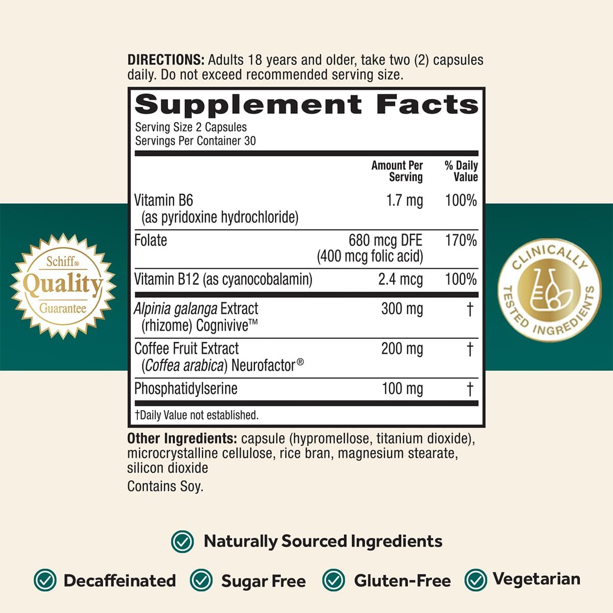 NEURIVA Ultra Decaf Brain Supplement – Clinically Tested Nootropic for Memory, Focus and Concentration – 60 Capsules (2-Pack) - görsel 9