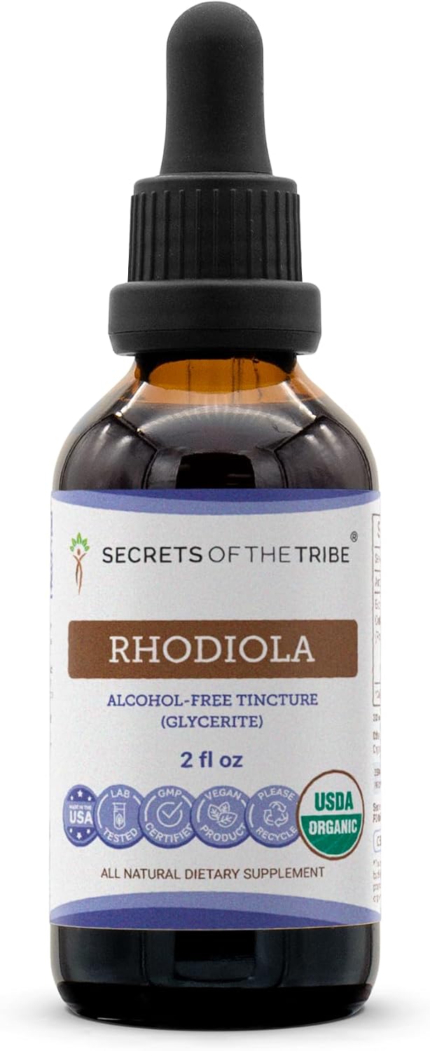 Secrets of the Tribe Rhodiola USDA Organic | Alcohol-Free Extract, High-Potency Herbal Drops | Made from 100% Certified Organic Rhodiola (Rhodiola Rosea) Dried Root 118 ml - görsel 7