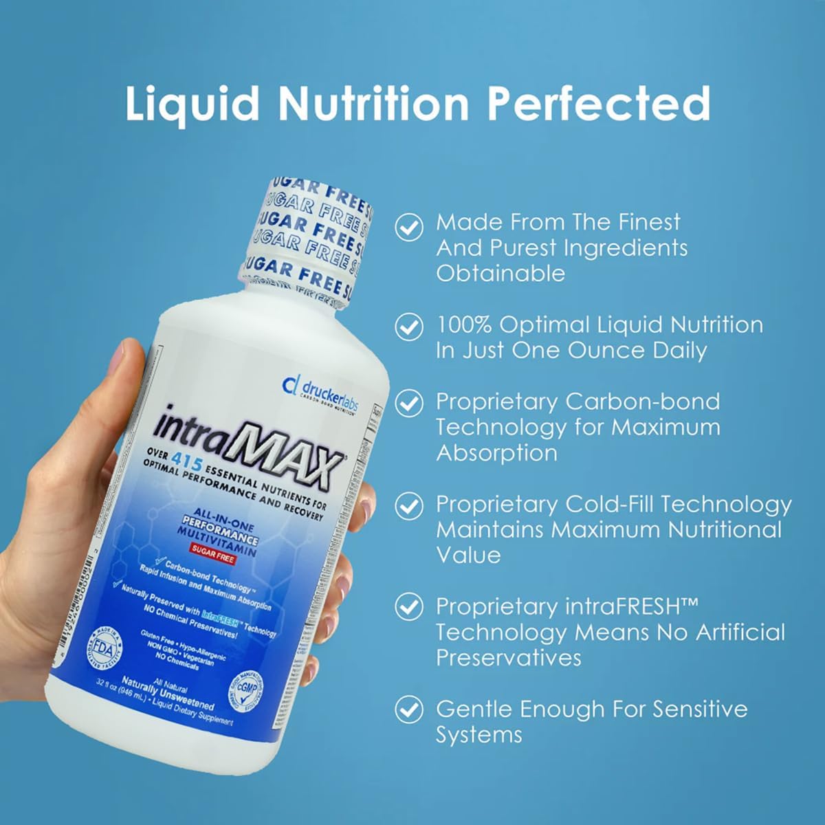 intraMAX Organic Sugar-Free All-in-One Performance Liquid Multivitamin - görsel 2