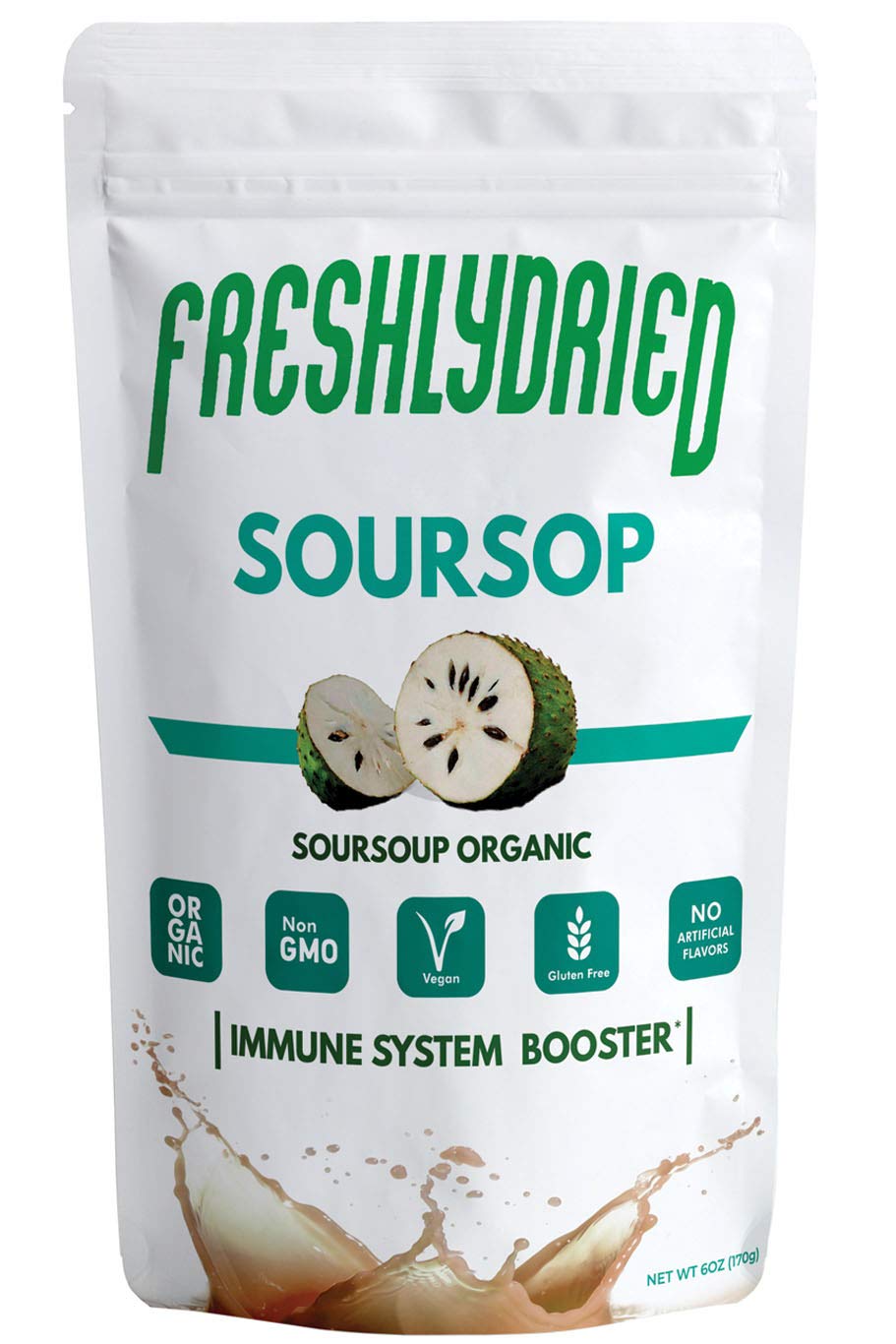 FreshlyDried Concentrated Soursop (Graviola) Powder – Immune Support with 40 Real Fruits – Non-GMO, Vegan – 170 g (17 Servings) - görsel 1