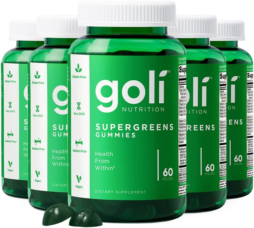 Goli SuperGreen Vitamin Gummy - 300 Gummies - Plant-Based Multivitamin Gummies - görsel 1