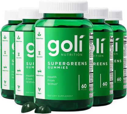 Goli SuperGreen Vitamin Gummy - 300 Gummies - Plant-Based Multivitamin Gummies
