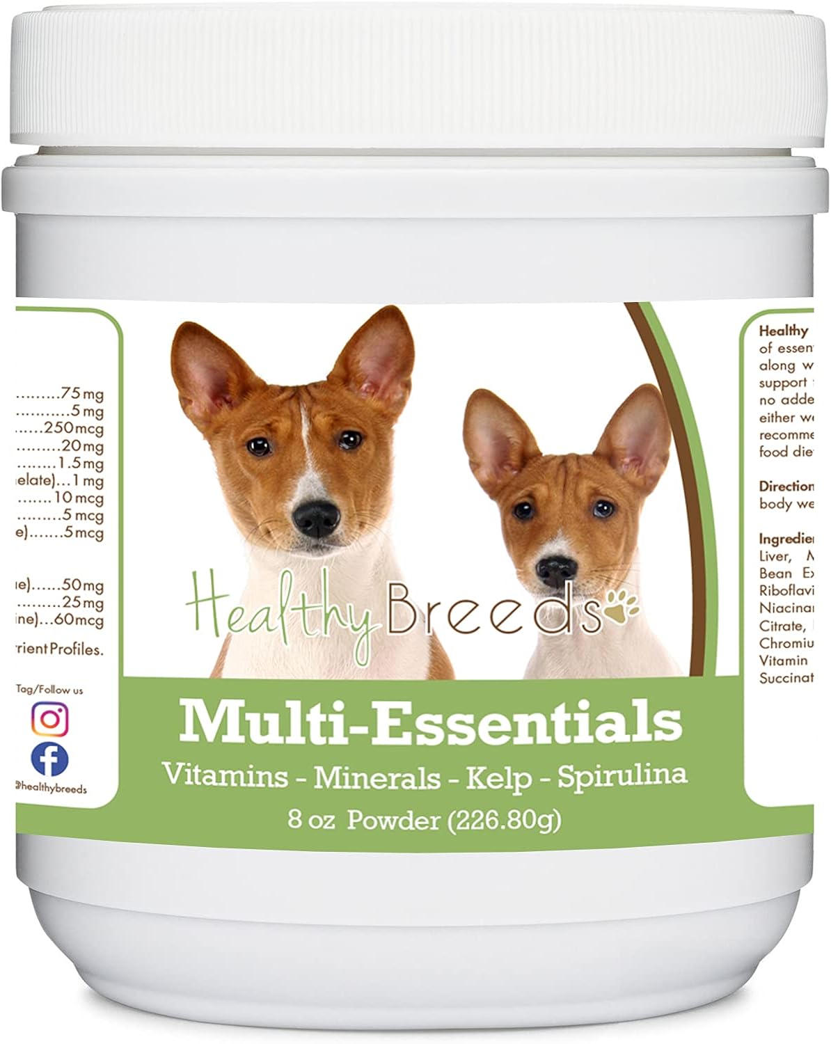 Healthy Breeds Basenji Multi-Essentials Powder for Dogs - an Ideal Supplement of Vitamins, Minerals & Antioxidants for Your Dog - 227g - görsel 1