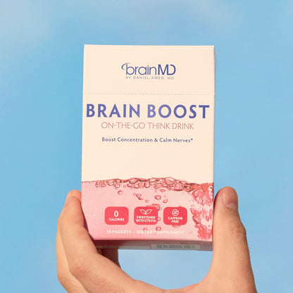 BRAINMD Dr Amen Brain Boost On The Go – 10 Packets, Berry Flavour – Nootropic Drink Powder