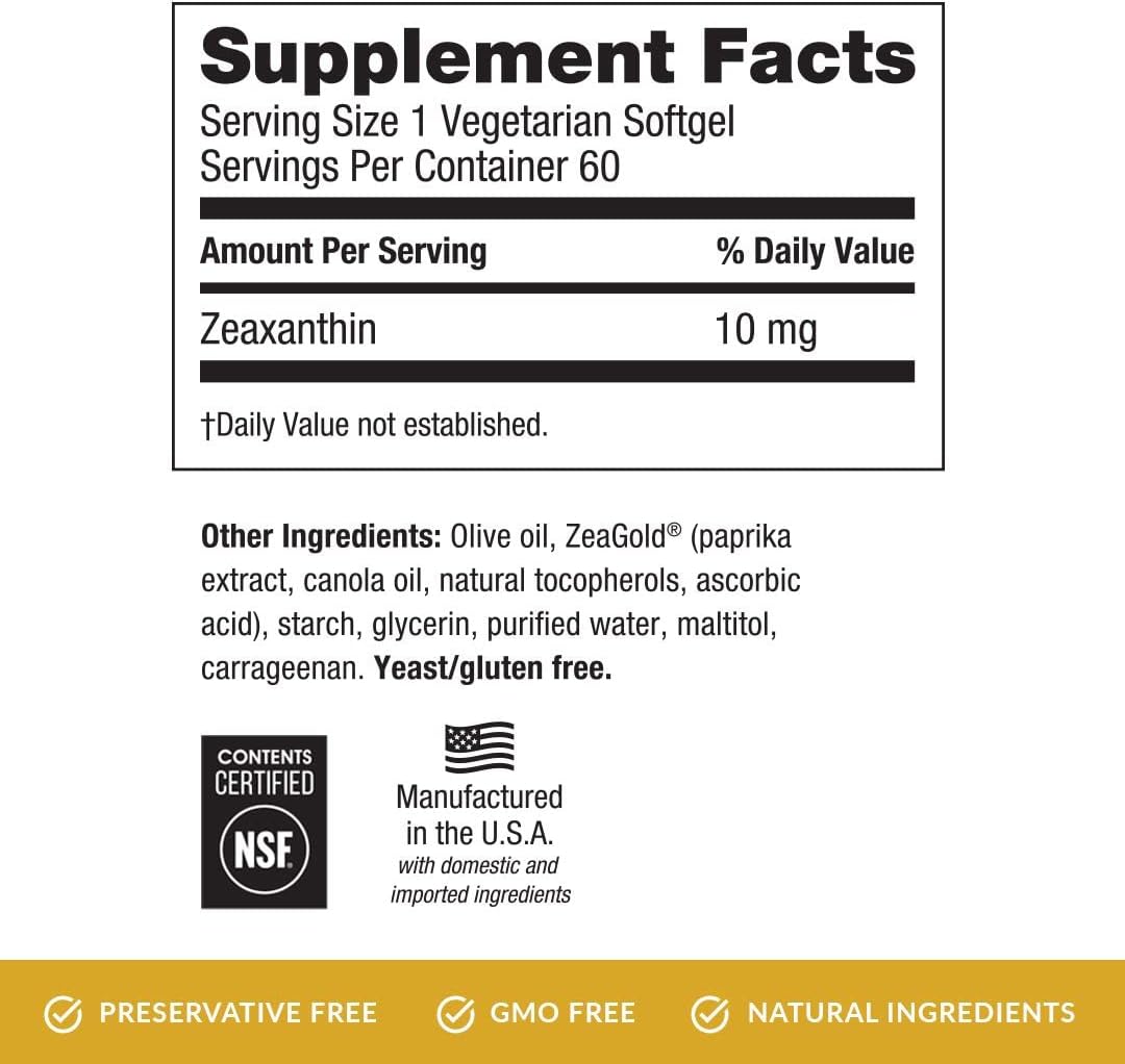 EyePromise Zeaxanthin Eye Health Supplements - 60 Soft gel capsules, 60-Day Supply - görsel 4