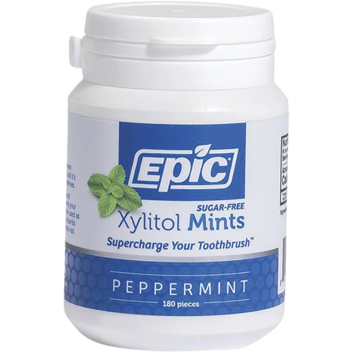 Epic Dental 100% Xylitol Sweetened Breath Mints, Peppermint, 180 Count - görsel 1