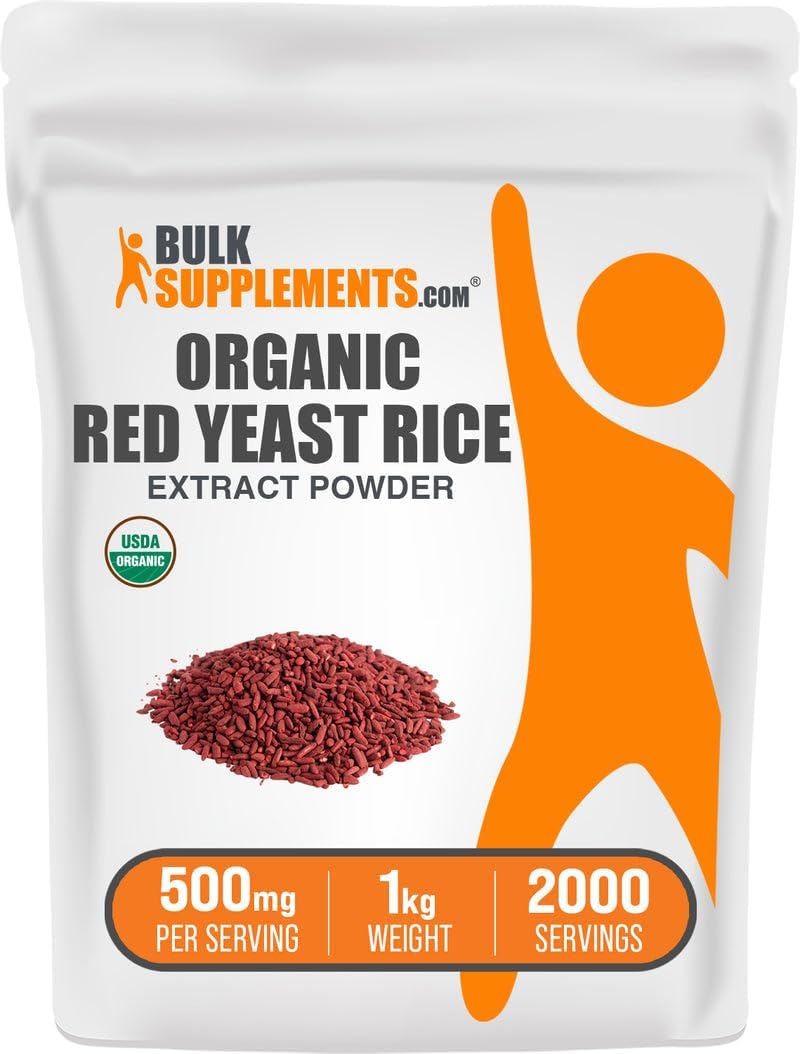BulkSupplements.com Organic Red Yeast Rice Extract Powder – 1kg - görsel 1