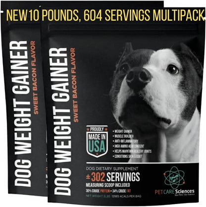 Dog Weight Gainer 90 Servings - Weight Gain Supplements for Dogs - Canine and Dog Muscle Builder - Made in The USA