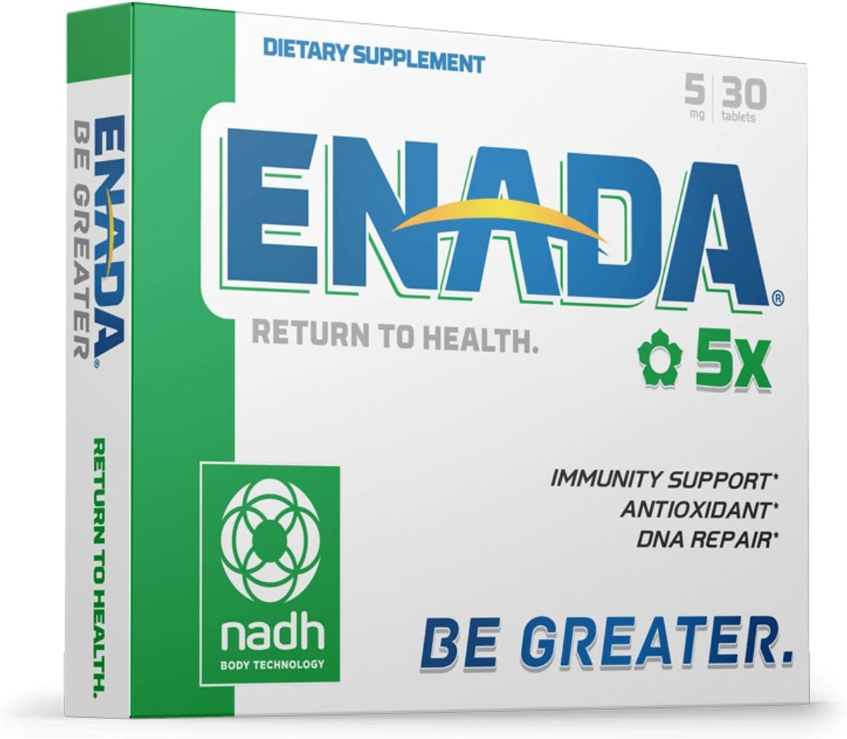 ENADA 5mg NADH with Chlorophyll – 30 Sublingual Tablets - görsel 1