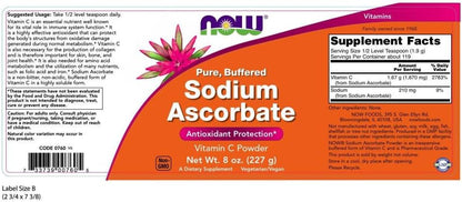 NOW Foods Sodium Ascorbate Powder, 227 g (Pack of 2)