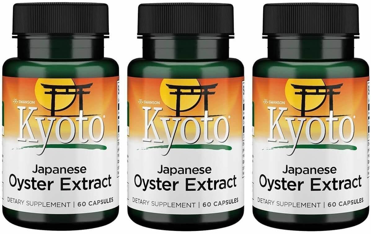 Swanson Kyoto Japanese Oyster Extract – Natural Supplement for Drive & Wellness for Men & Women – (500 mg, 60 Capsules) (3 Pack) - görsel 1