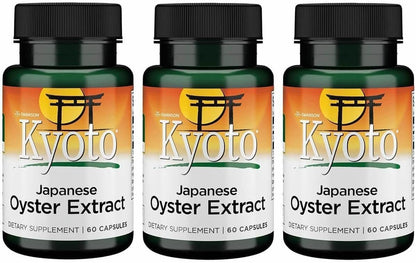 Swanson Kyoto Japanese Oyster Extract – Natural Supplement for Drive & Wellness for Men & Women – (500 mg, 60 Capsules) (3 Pack)