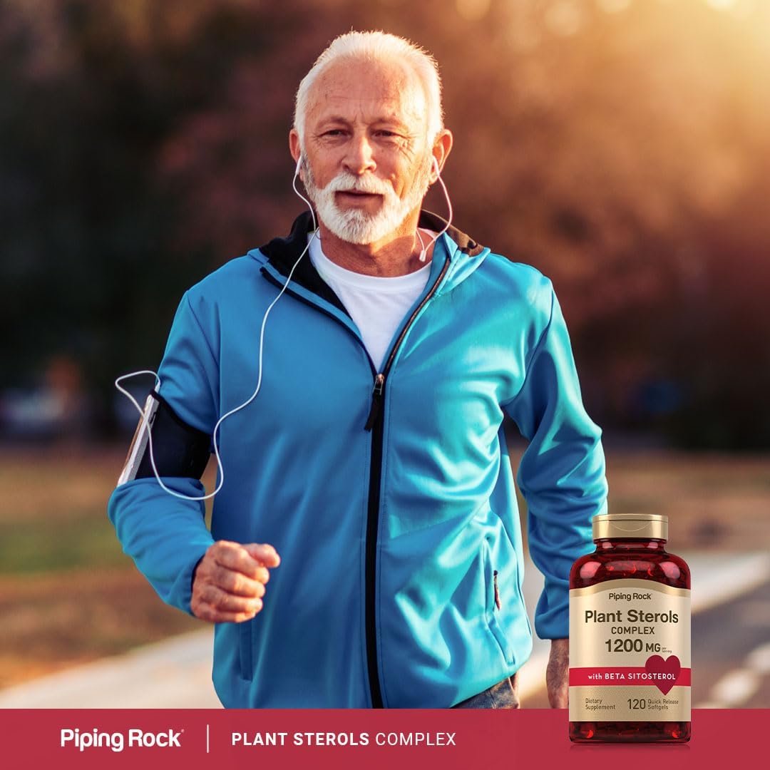 Piping Rock Plant Sterols Supplement | 1200 mg | 120 Softgels | with Beta Sitosterol | Phytosterol Complex | Non-GMO, Gluten-free - görsel 6
