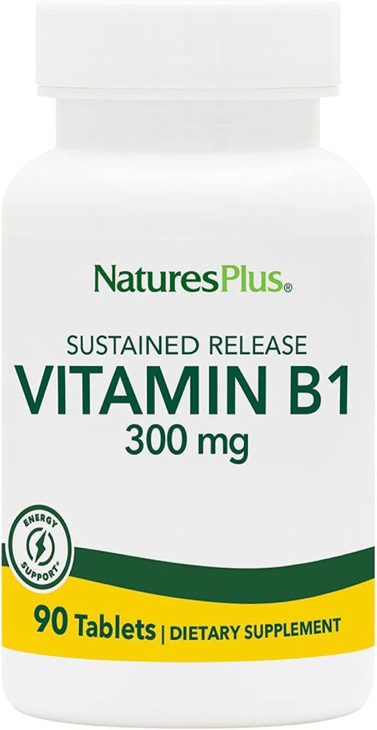 NaturesPlus Vitamin B1 300 mg – 90 Sustained Release Tablets – Thiamine Supplement - görsel 1