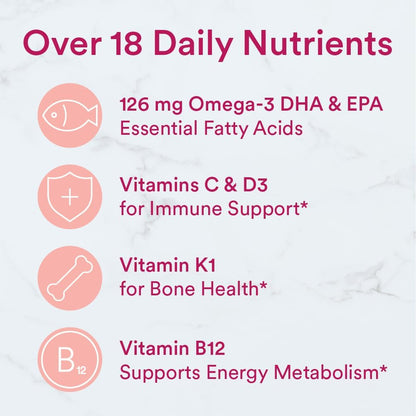 SmartyPants Women's Multivitamin Gummies: Omega 3 Fish Oil (EPA/DHA), Methylfolate, CoQ10, Vitamin D3, C, Vitamin B12, B6, A, K & Zinc, Inositol, Gluten-free, 180 Count (30 Day Supply)