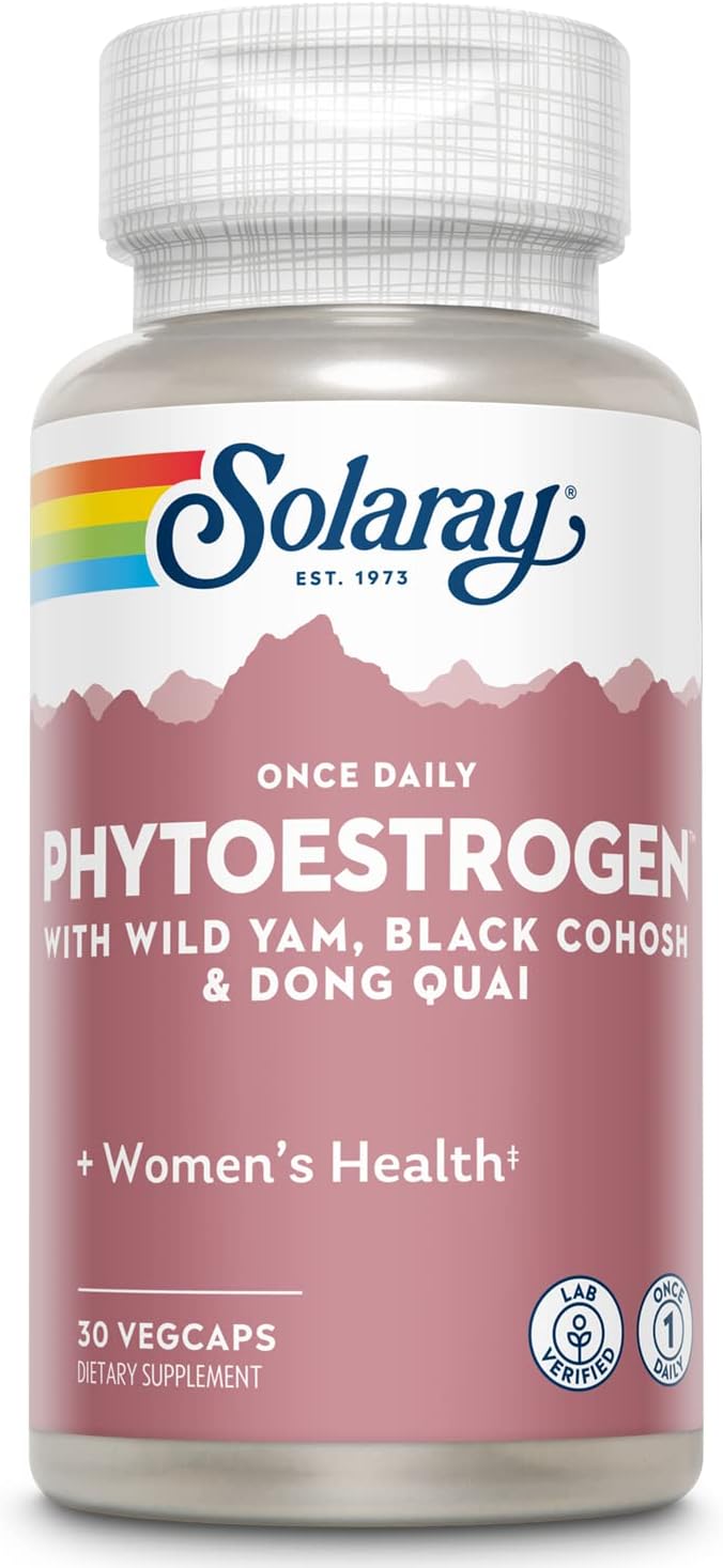 SOLARAY Once Daily Phytoestrogen Food Supplement for Women with Black Cohosh, Dong Quai, Wild Yam and Soy Isoflavones - görsel 1