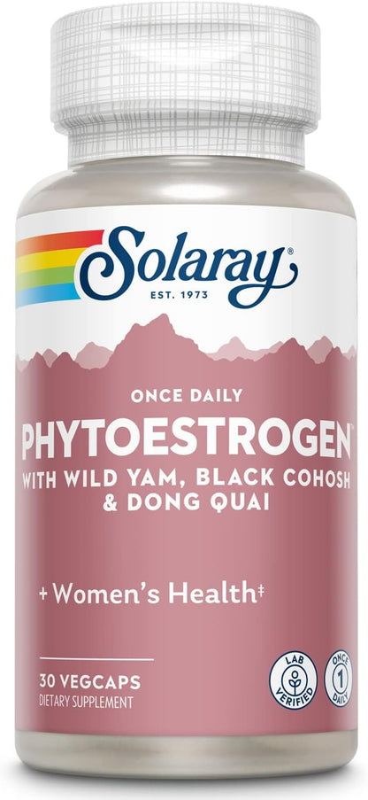 SOLARAY Once Daily Phytoestrogen Food Supplement for Women with Black Cohosh, Dong Quai, Wild Yam and Soy Isoflavones