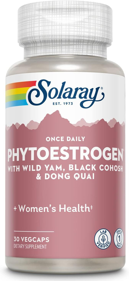 SOLARAY Once Daily Phytoestrogen Food Supplement for Women with Black Cohosh, Dong Quai, Wild Yam and Soy Isoflavones