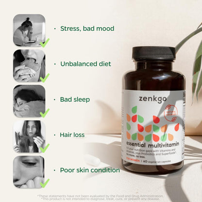 Zenkgo Women's Multivitamin with 25 Billion Probiotics & Organic Greens – Daily Whole Food Supplement for Active Women – – Image 7