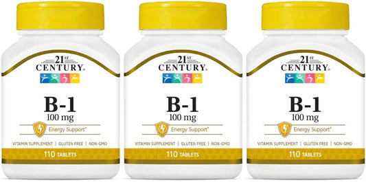 21st Century Vitamin B1 100mg Tablets (3-Pack)