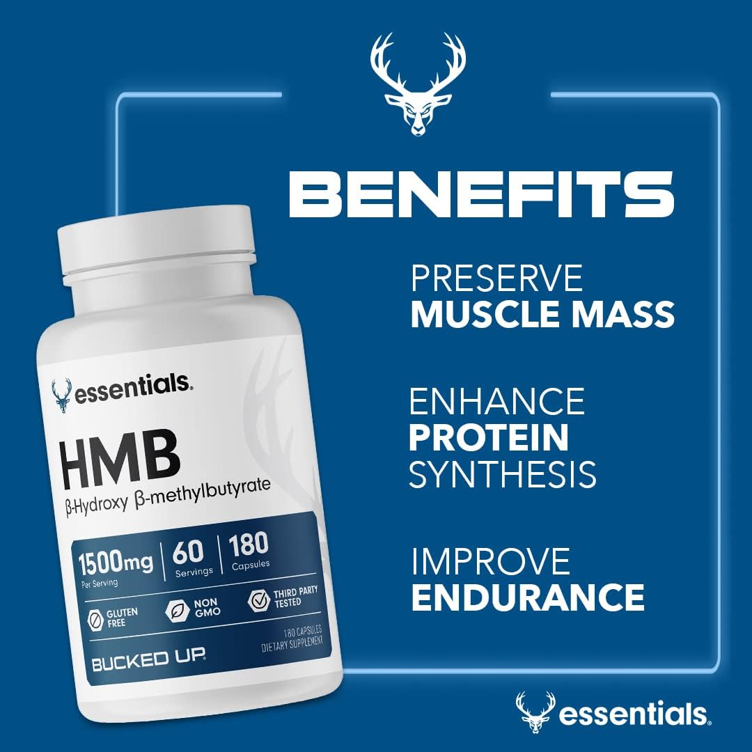 Bucked Up HMB (Beta-Hydroxy Beta-Methylbutyrate) 1500 mg, 180 Capsules - görsel 3