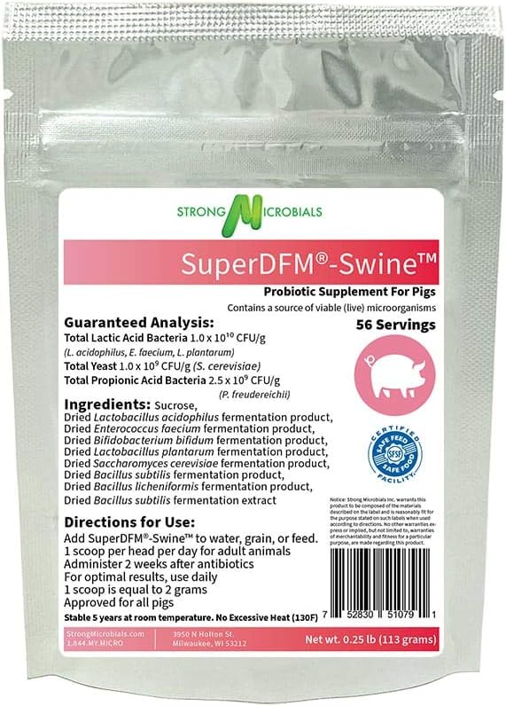 SuperDFM-Swine, Probiotic Supplement for Pigs, 56 Servings - görsel 1