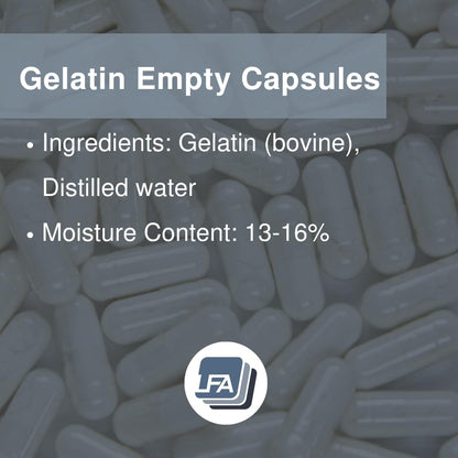 Size 00 Empty Capsules - Clear Gelatine - 500 Capsules - Halal Certified