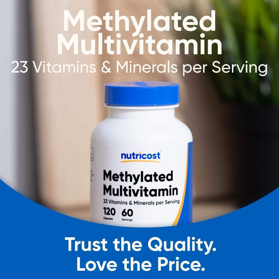 Nutricost Methylated Multivitamin – 120 Capsules, 60 Servings – 23 Vitamins & Minerals - görsel 5