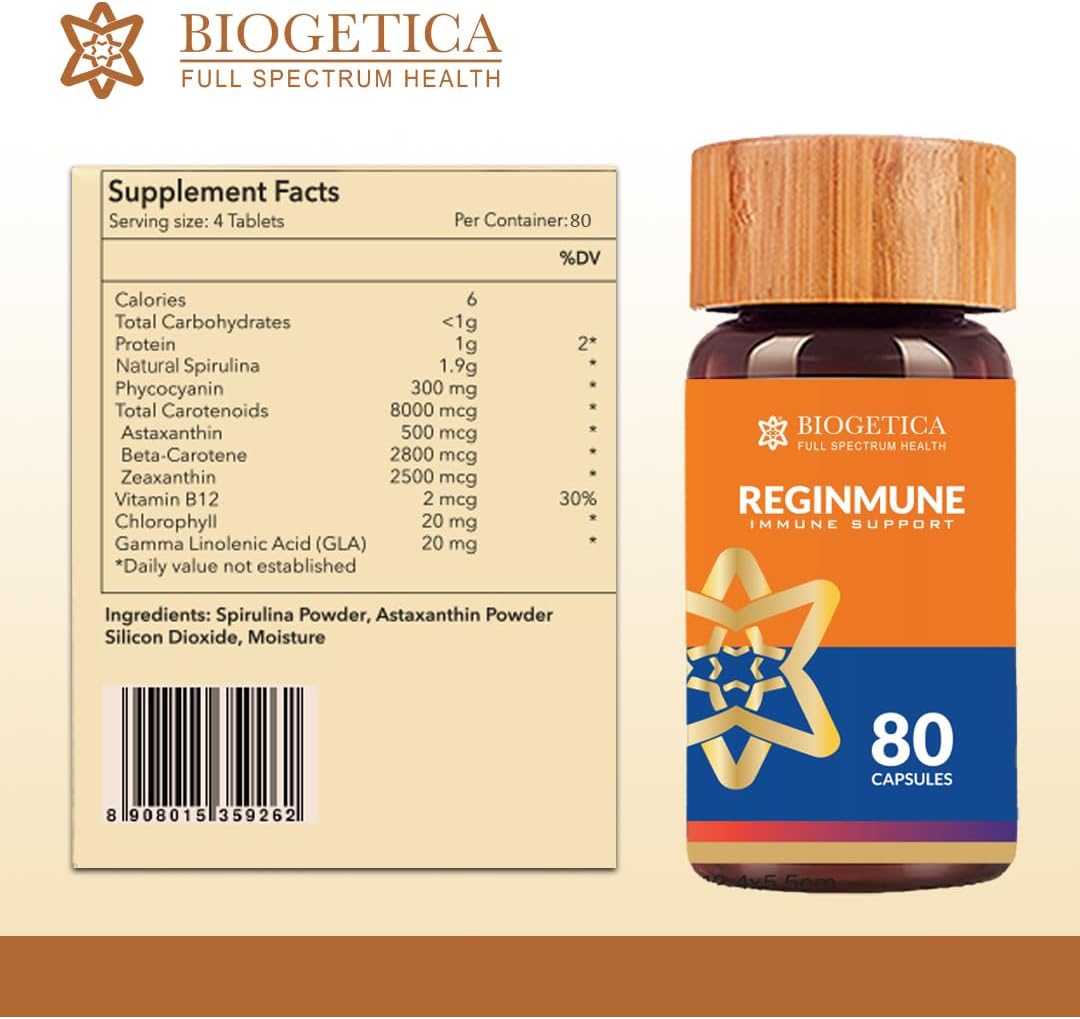 Biogetica Reginmune Natural Immune Support Supplement – Daily Wellness & Cellular Health Formula with Zinc, Magnesium, Echinacea, L-Glutamine & Aloe Vera – Vegan Diet Capsules – 80 Count, Pack of 3 - görsel 8