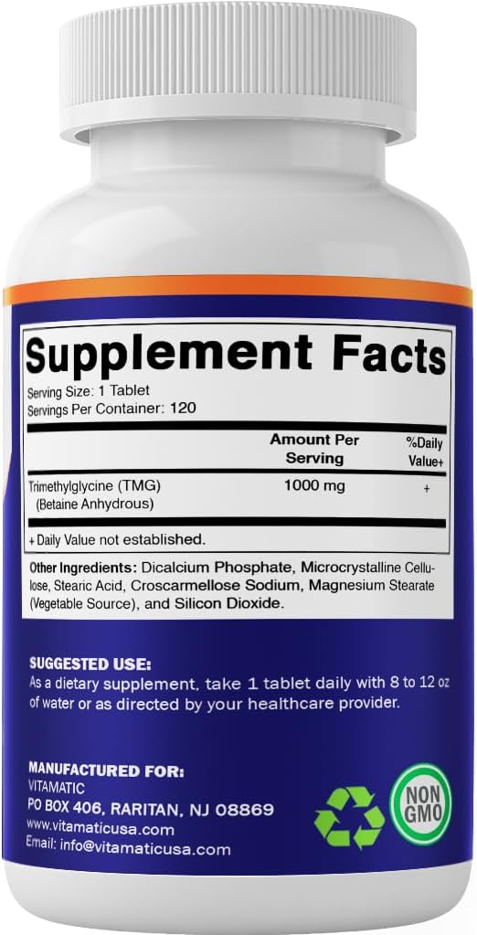 Vitamatic TMG Supplements 1000mg - – Made in a GMP compliant facility – Image 8