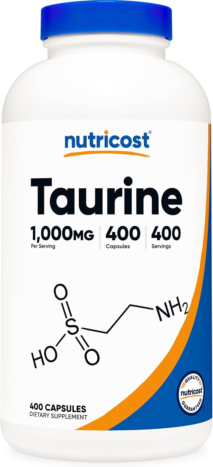 Nutricost Taurine 1000 mg, 400 Capsules - görsel 1