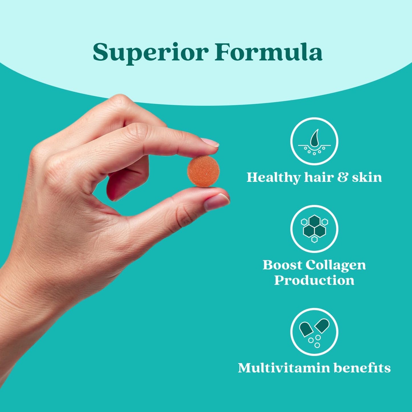 BeLive Biotin Gummies - Hair, Skin and Nails Multivitamin with A, C, D, E, B12, Zinc, Folate & Inositol - Strawberry (3-Pack) - görsel 6
