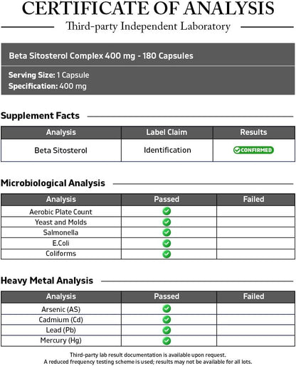 Vitamatic Beta Sitosterol Complex 400 mg, 180 Capsules