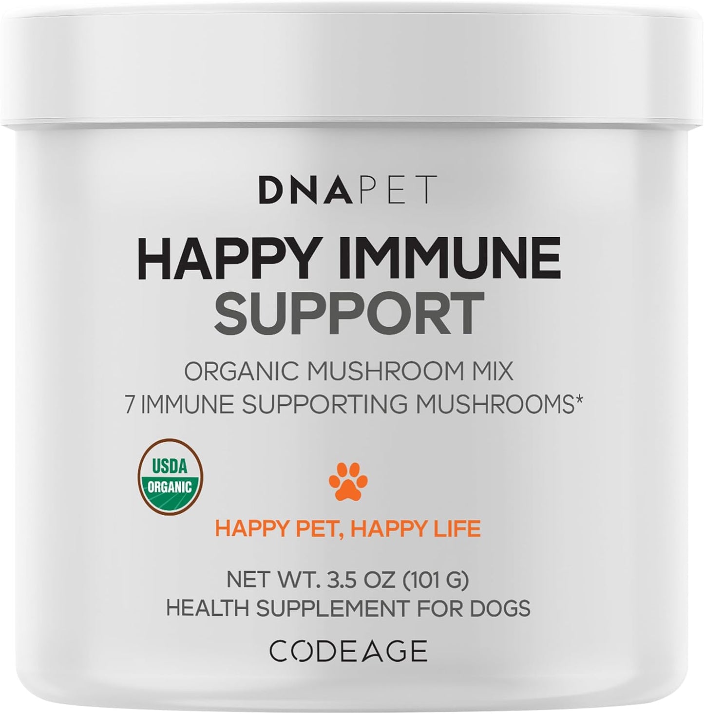 DNA PET Happy Immune Support Mushroom Powder for Dogs - 7 Organic Mushrooms, 99g - görsel 1