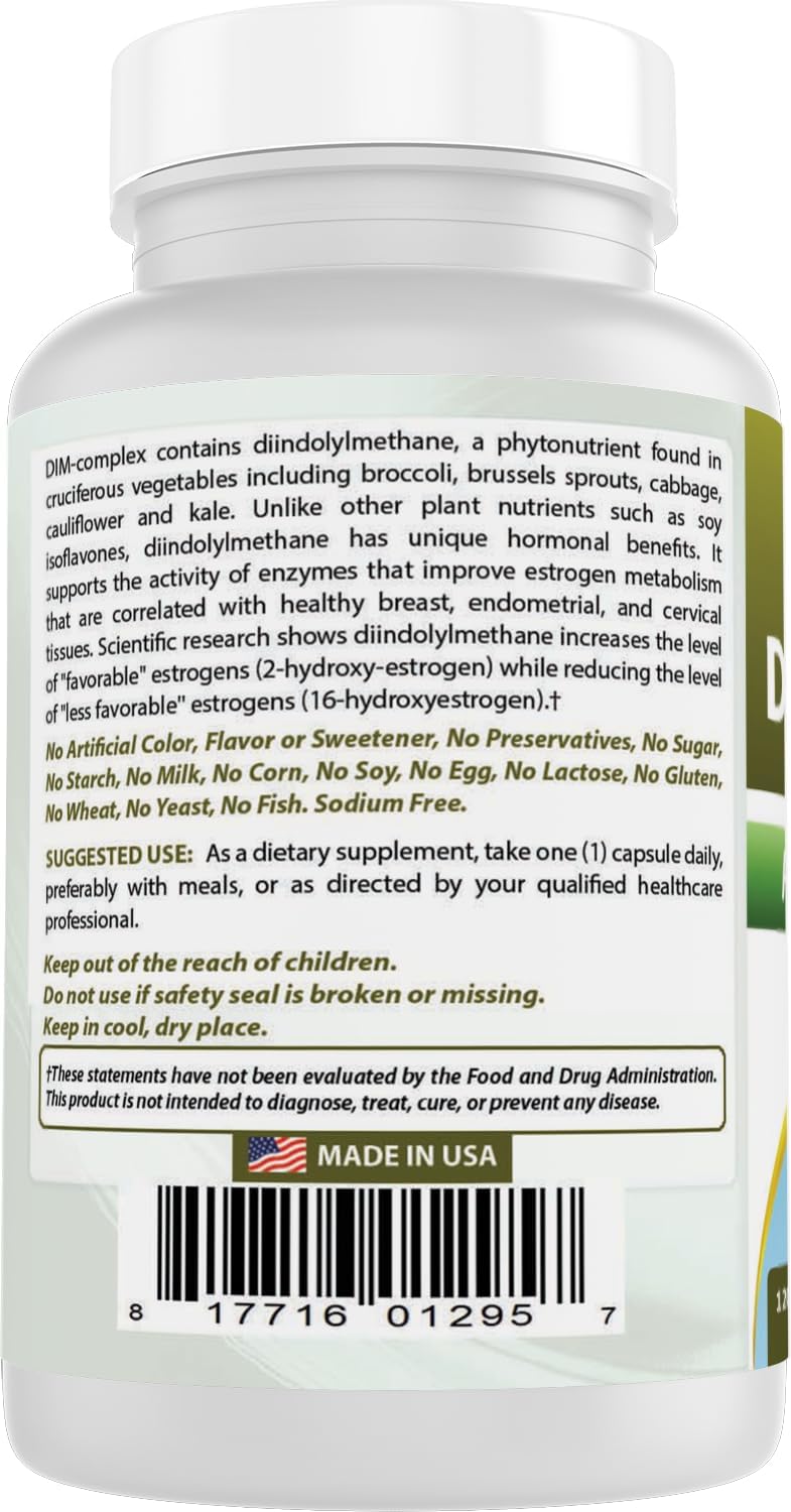 Best Naturals DIM Complex 100 mg - 120 Capsules (Pack of 3) - görsel 7