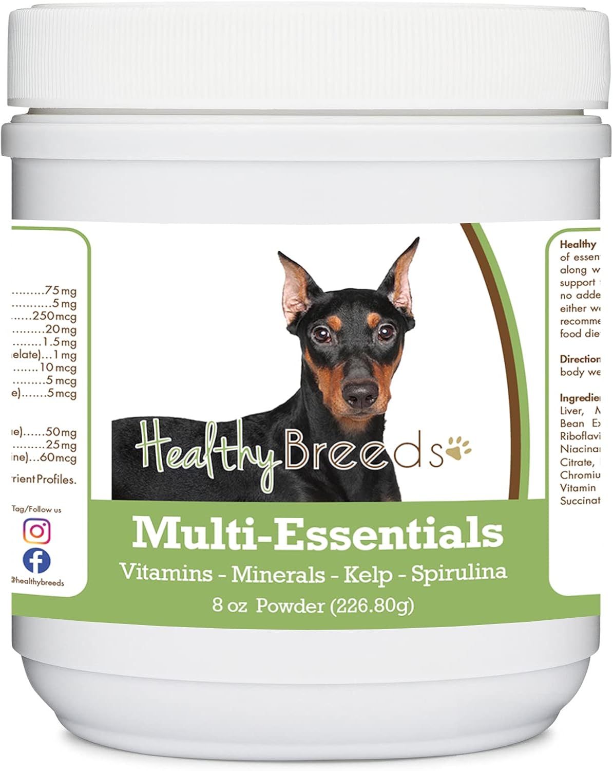 Healthy Breeds German Pinscher Multi-Essentials Powder for Dogs - an Ideal Supplement of Vitamins, Minerals & Antioxidants for Your Dog - 227 g - görsel 1